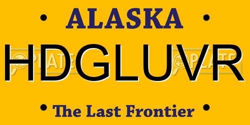 HDGLUVR Alaska License Plate