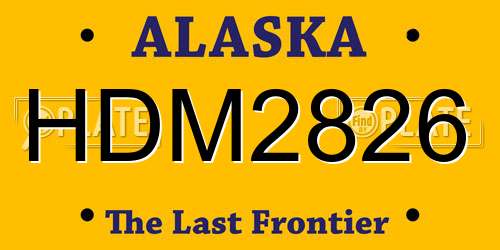 HDM2826 Alaska License Plate