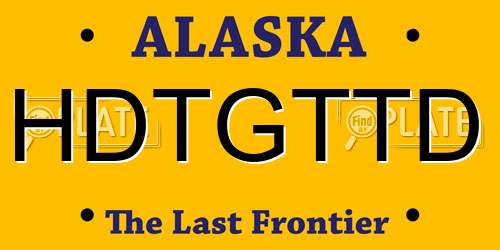 HDTGTTD Alaska License Plate