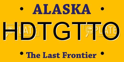 HDTGTTO Alaska License Plate