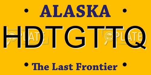 HDTGTTQ Alaska License Plate
