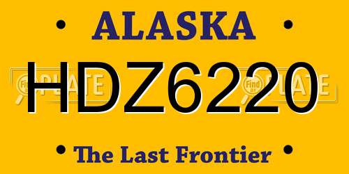 HDZ6220 Alaska License Plate