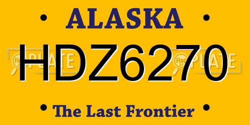 HDZ6270 Alaska License Plate