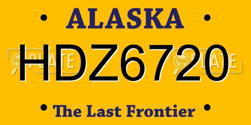 HDZ6720 Alaska License Plate