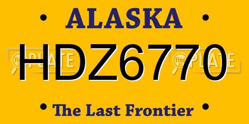 HDZ6770 Alaska License Plate