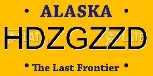 HDZGZZD Alaska License Plate