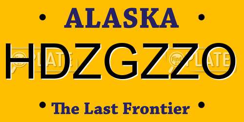 HDZGZZO Alaska License Plate