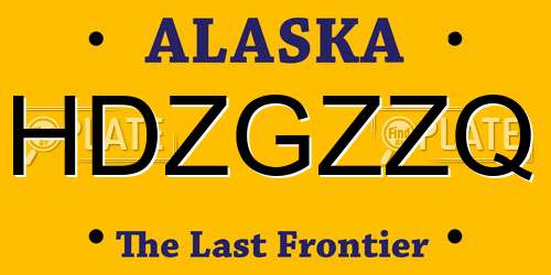 HDZGZZQ Alaska License Plate