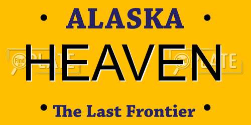 HEAVEN Alaska License Plate