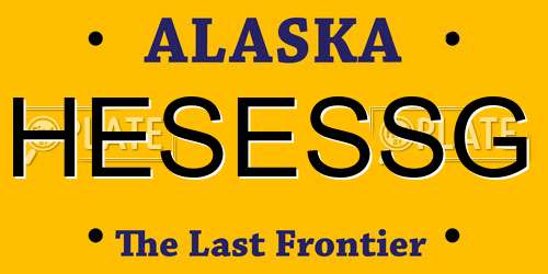 HESESSG Alaska License Plate