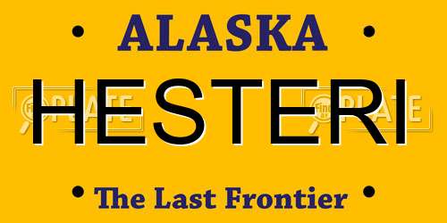 HESTERI Alaska License Plate