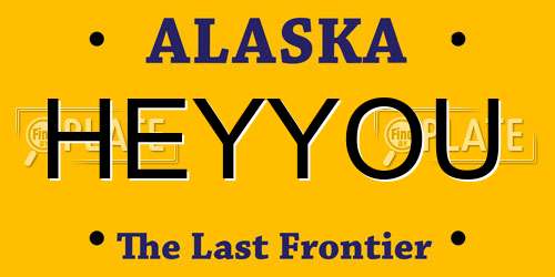 HEYYOU Alaska License Plate