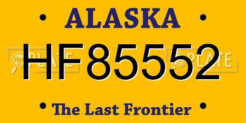 HF85552 Alaska License Plate
