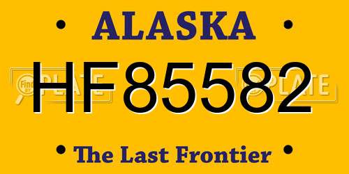 HF85582 Alaska License Plate