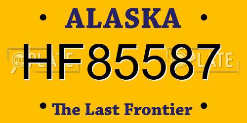 HF85587 Alaska License Plate