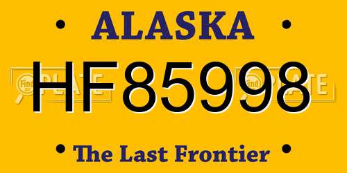 HF85998 Alaska License Plate