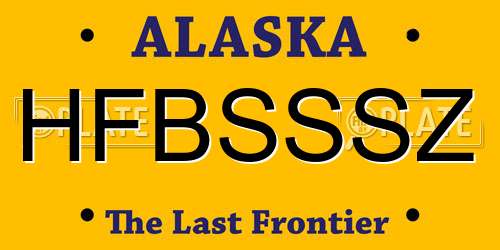 HFBSSSZ Alaska License Plate