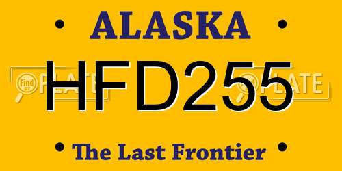 HFD255 Alaska License Plate