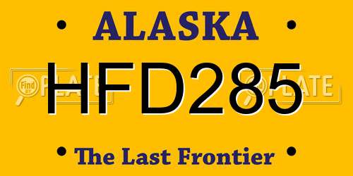 HFD285 Alaska License Plate