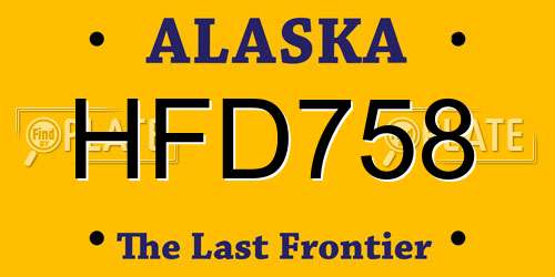HFD758 Alaska License Plate