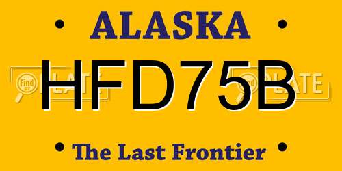 HFD75B Alaska License Plate