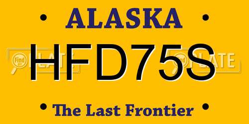 HFD75S Alaska License Plate