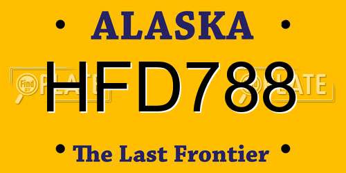 HFD788 Alaska License Plate