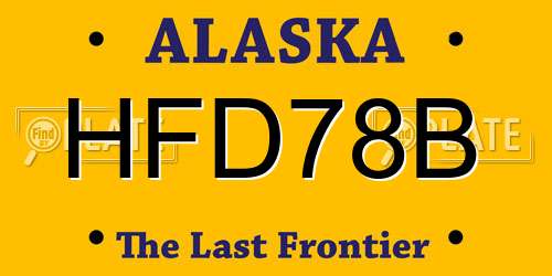 HFD78B Alaska License Plate