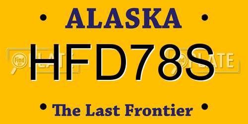 HFD78S Alaska License Plate