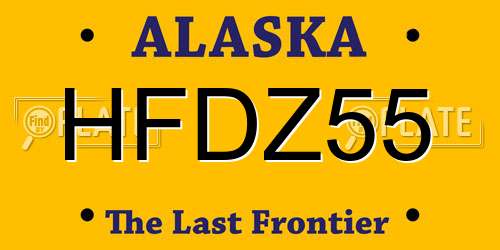 HFDZ55 Alaska License Plate