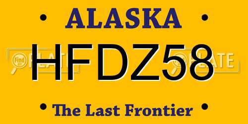 HFDZ58 Alaska License Plate