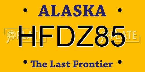 HFDZ85 Alaska License Plate