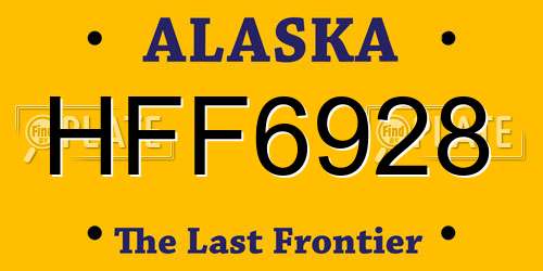 HFF6928 Alaska License Plate