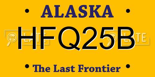 HFQ25B Alaska License Plate