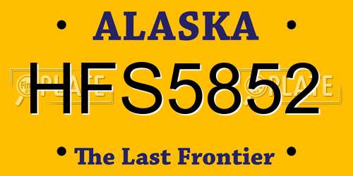 HFS5852 Alaska License Plate