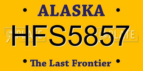 HFS5857 Alaska License Plate