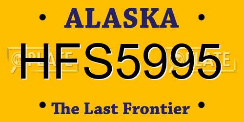 HFS5995 Alaska License Plate