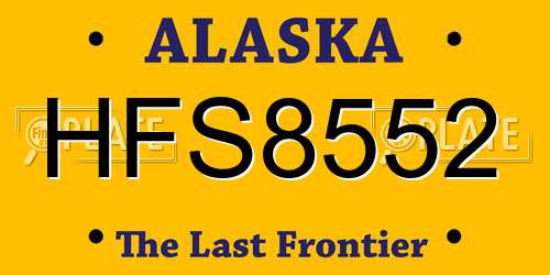 HFS8552 Alaska License Plate