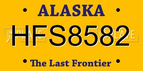 HFS8582 Alaska License Plate