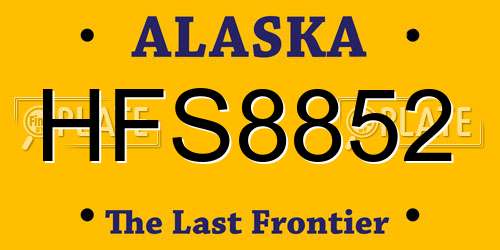 HFS8852 Alaska License Plate