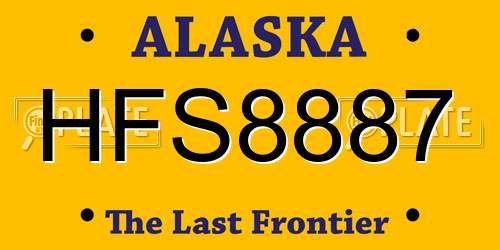 HFS8887 Alaska License Plate