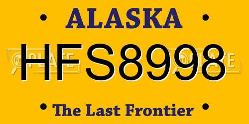 HFS8998 Alaska License Plate