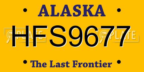 HFS9677 Alaska License Plate