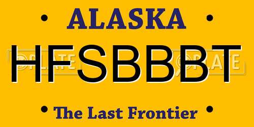 HFSBBBT Alaska License Plate