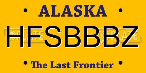 HFSBBBZ Alaska License Plate