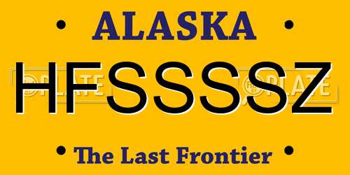 HFSSSSZ Alaska License Plate
