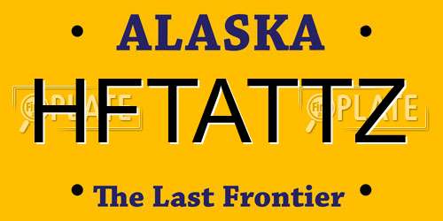HFTATTZ Alaska License Plate