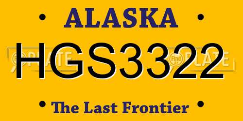 HGS3322 Alaska License Plate
