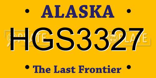 HGS3327 Alaska License Plate