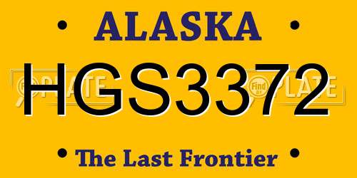 HGS3372 Alaska License Plate
